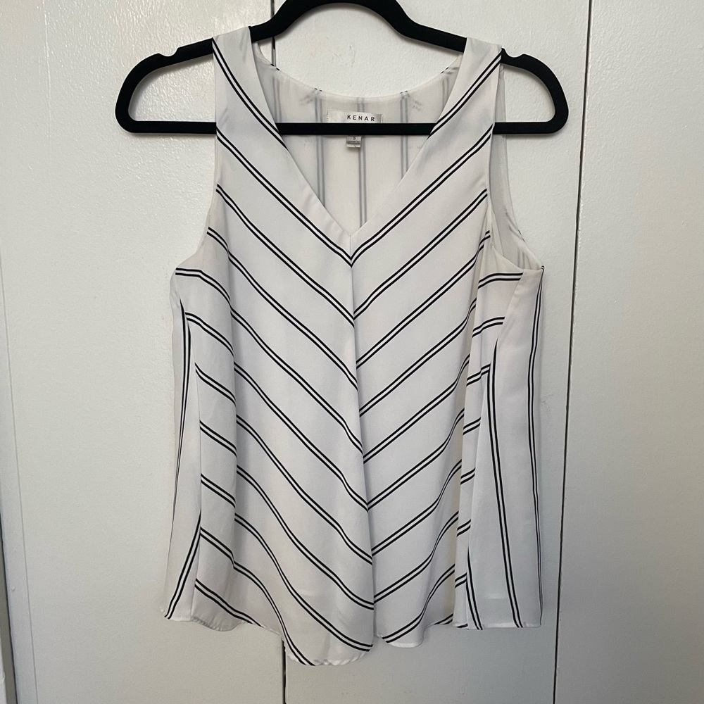 Kenar Black and White Striped Blouse